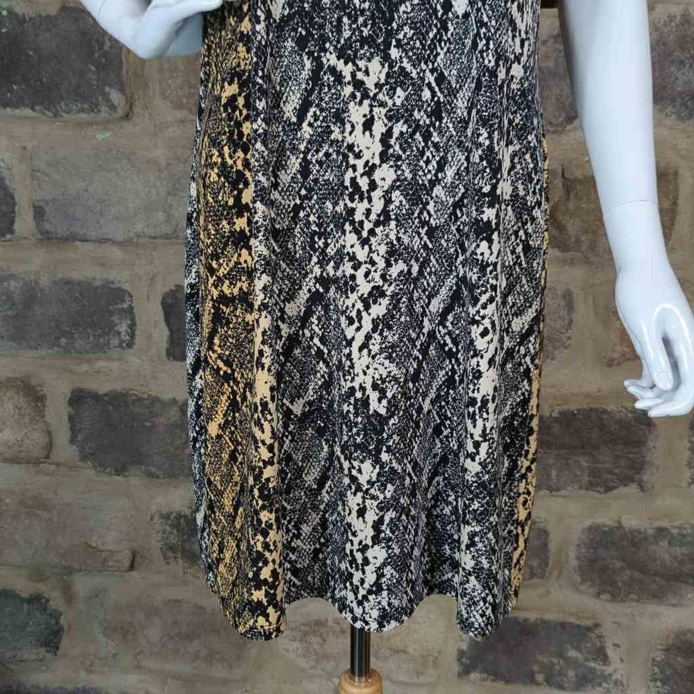 ALEXANDRA‎ + Oak python print short sleeve dress size medium Neutral Stretch - Picture 4 of 11
